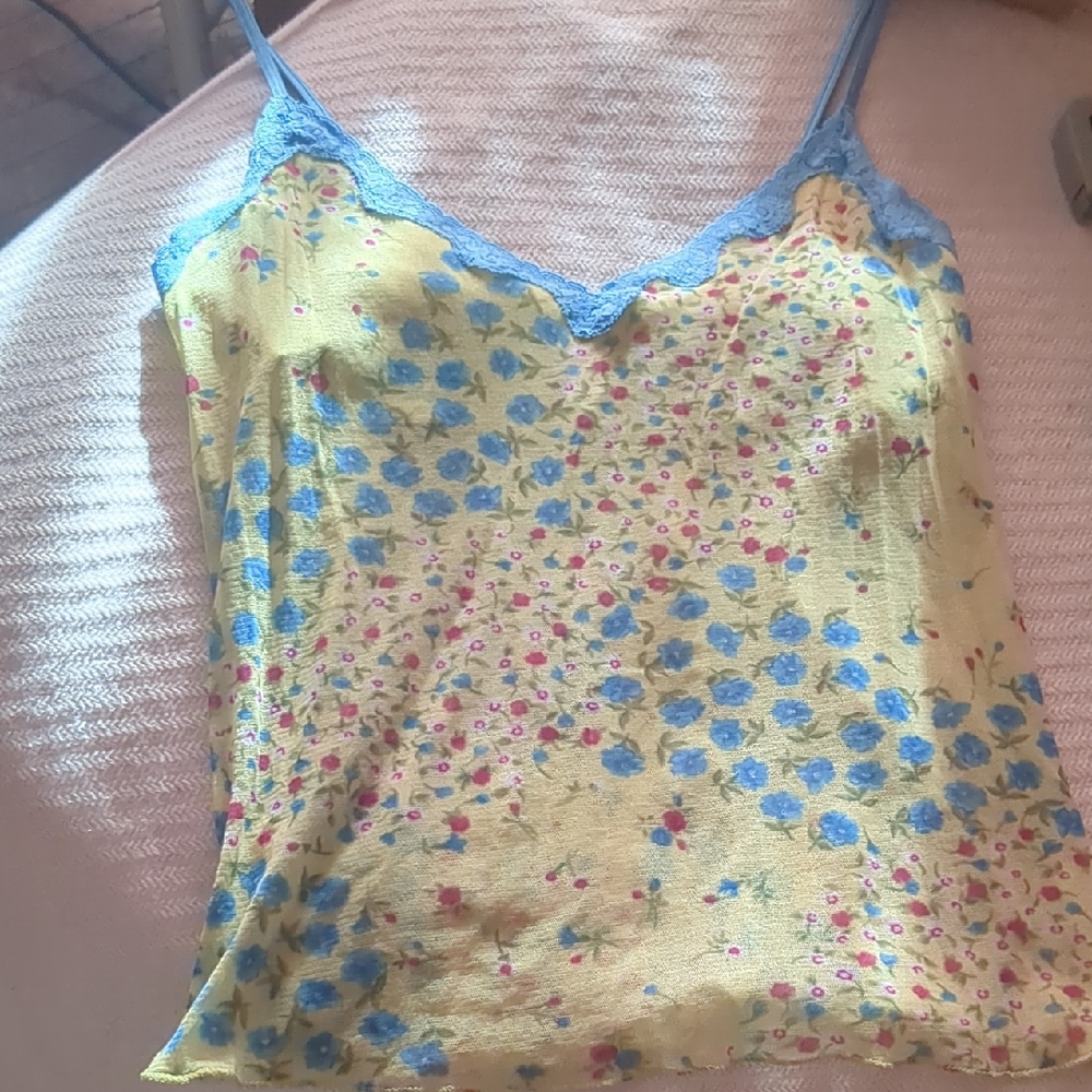 •Y2K Victoria's Secret Yellow Floral Cami-Bra - Picture 2 of 10